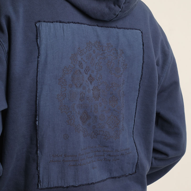 мужская синяя толстовка Carhartt WIP Hooded Verse Patch Sweat I030639-enzian - цена, описание, фото 6
